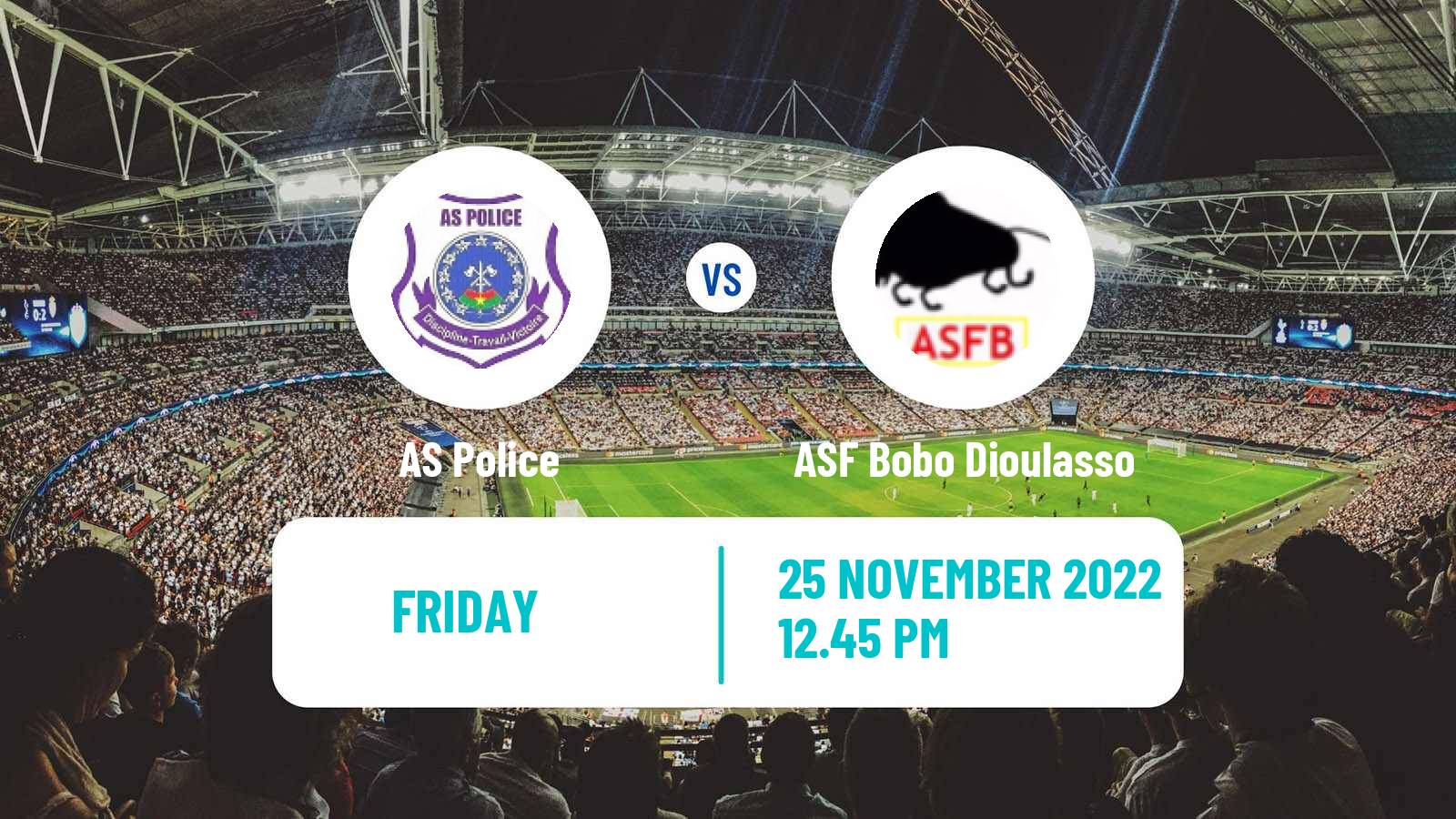 Soccer Burkina Faso Premier League AS Police - ASF Bobo Dioulasso