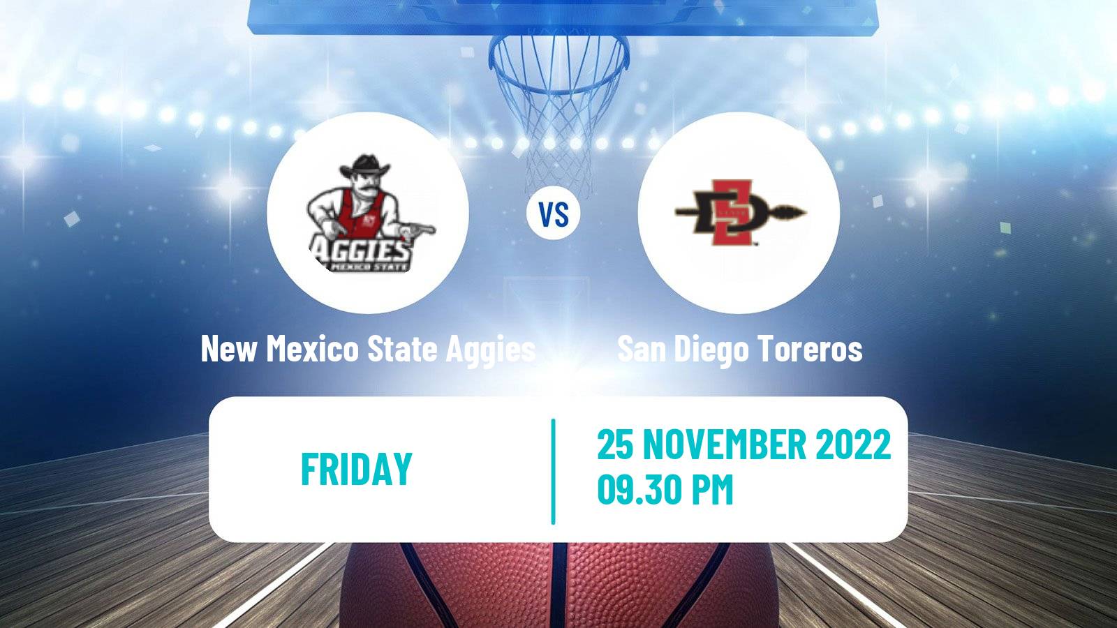 Basketball NCAA College Basketball New Mexico State Aggies - San Diego Toreros