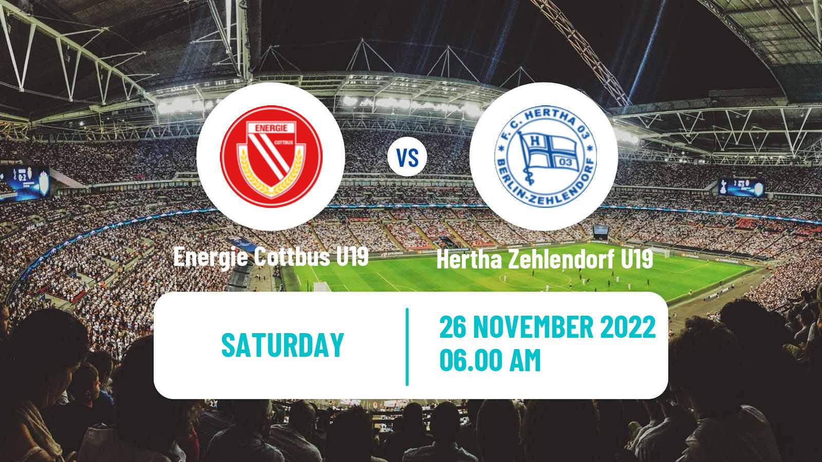 Soccer German Junioren Bundesliga North Energie Cottbus U19 - Hertha Zehlendorf U19