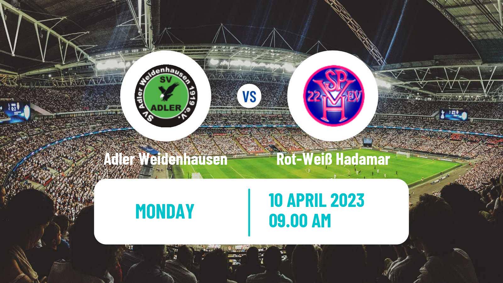 Soccer German Oberliga Hessen Adler Weidenhausen - Rot-Weiß Hadamar