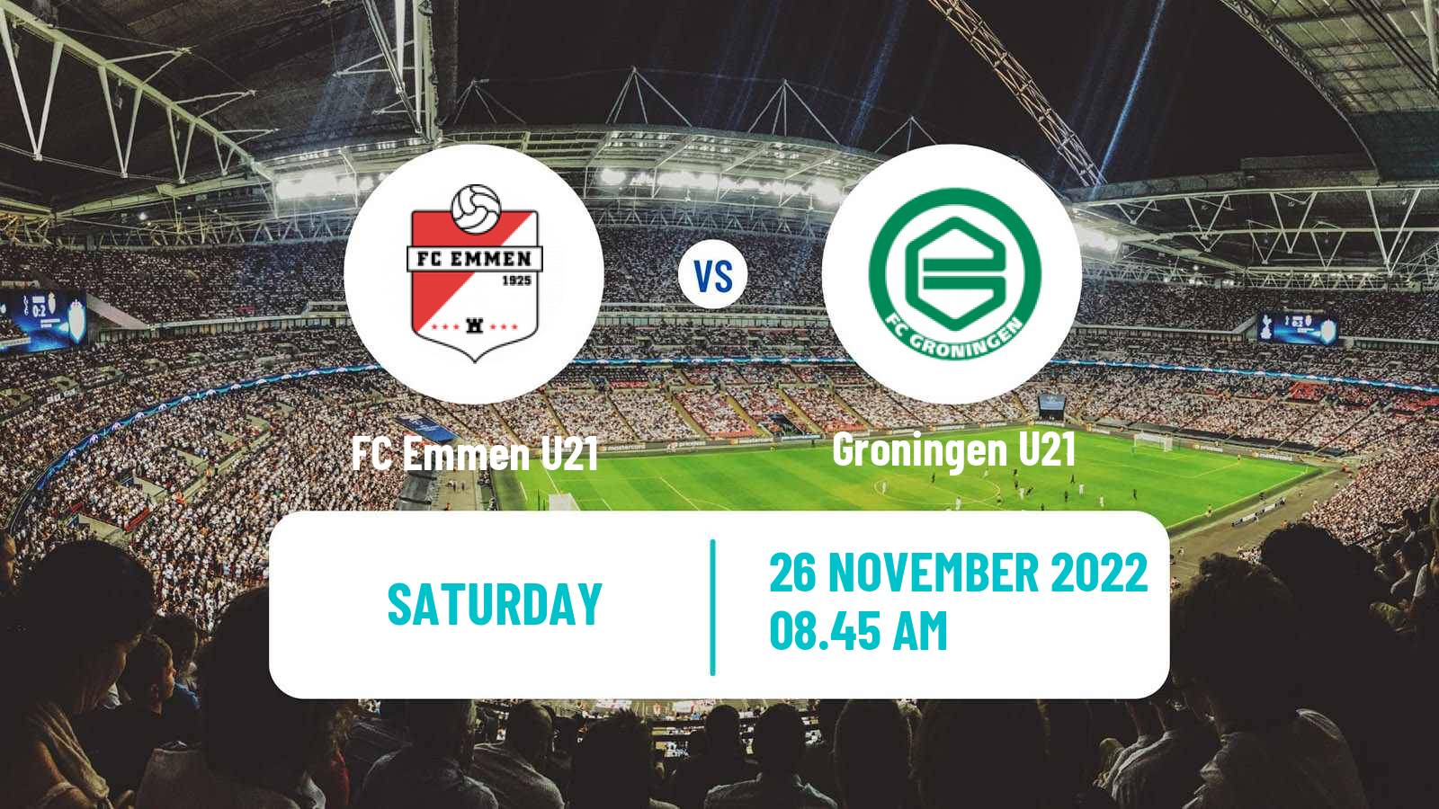 Soccer Dutch Divisie 1 U21 Emmen U21 - Groningen U21