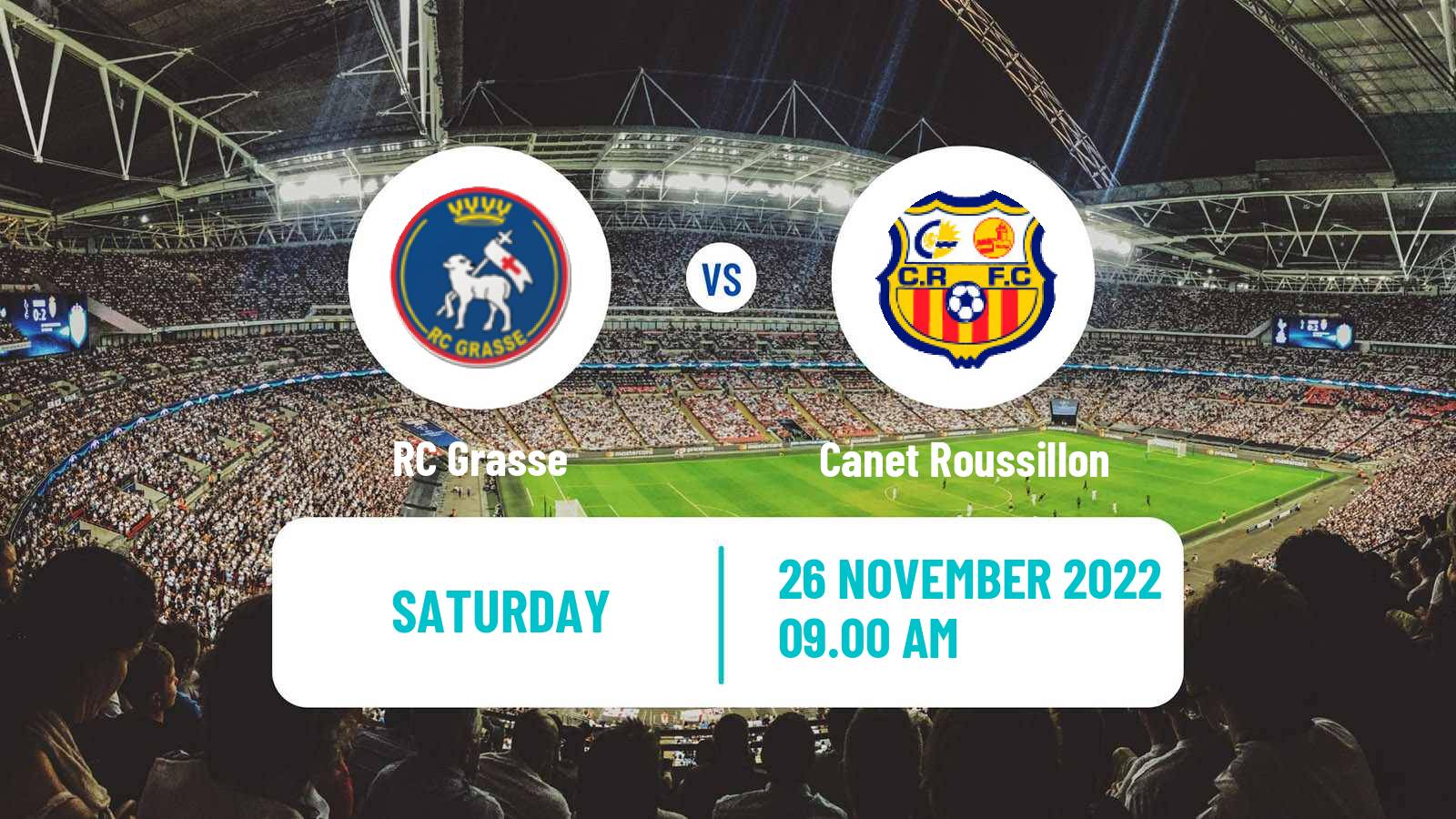 Soccer French National 2 - Group C Grasse - Canet Roussillon