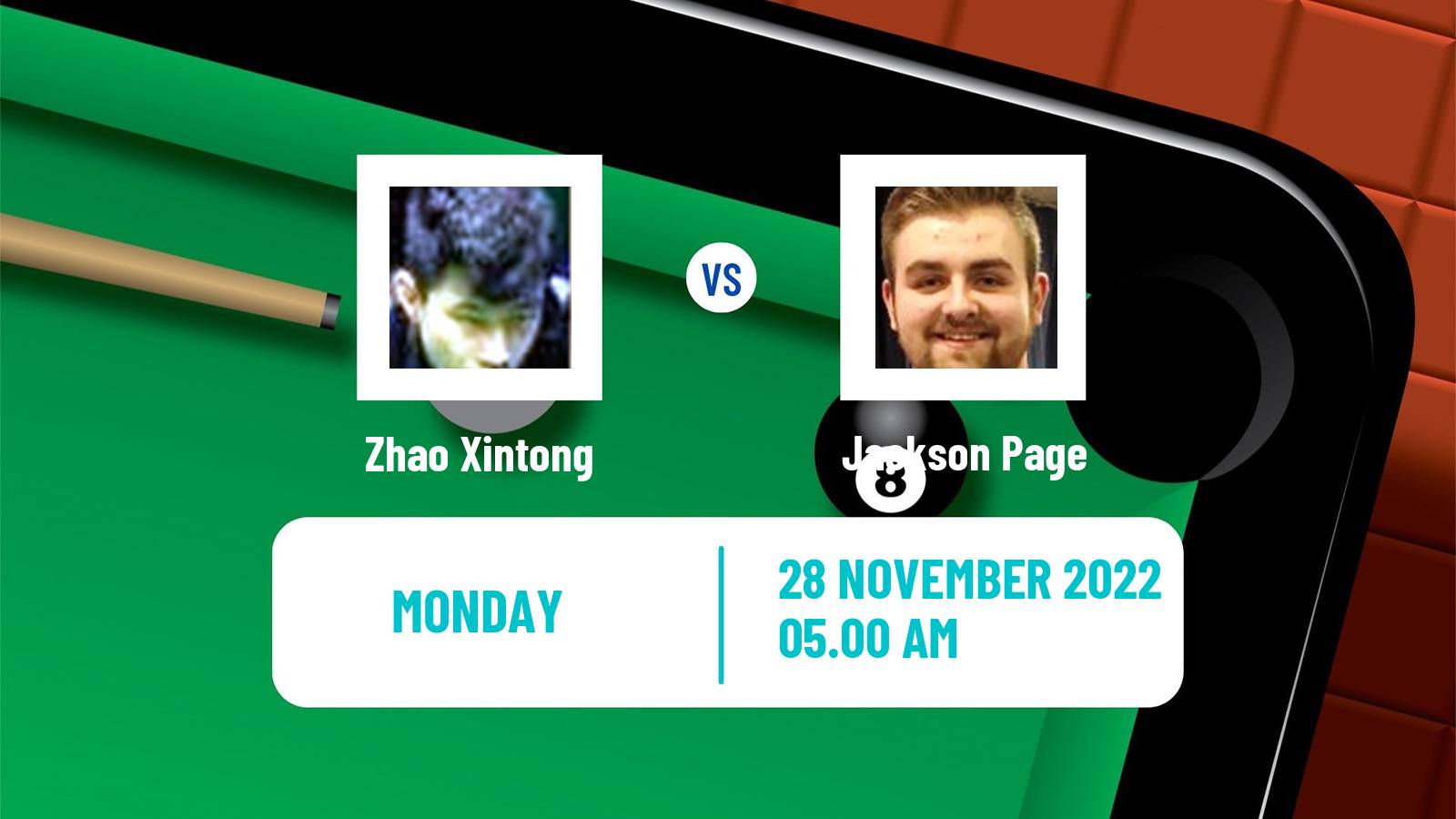 Snooker Snooker Zhao Xintong - Jackson Page