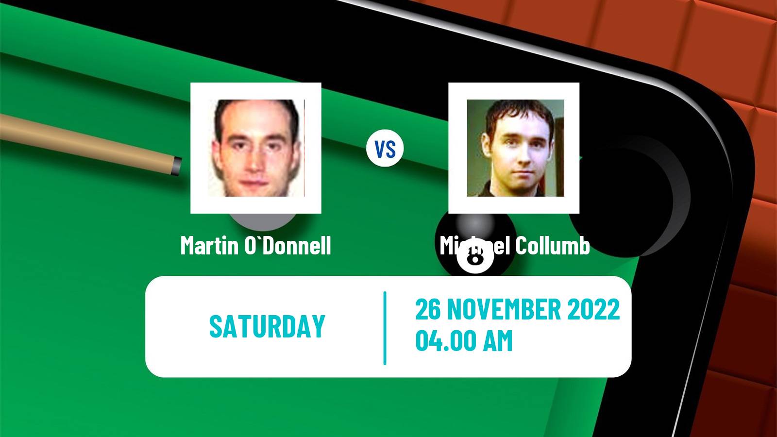 Snooker Snooker Martin O`Donnell - Michael Collumb