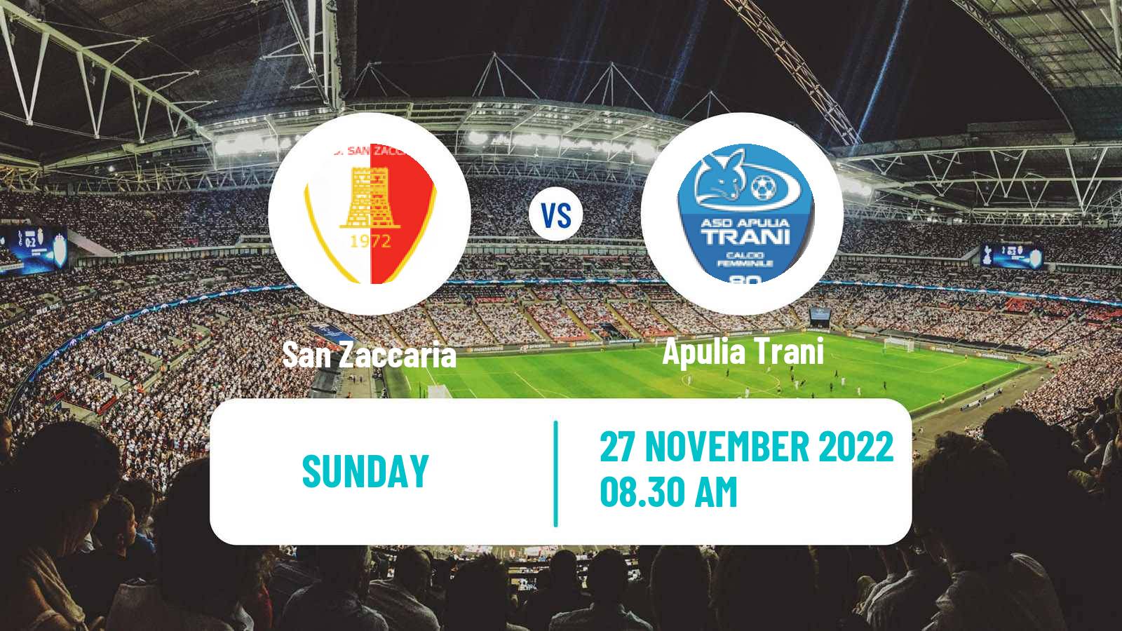 Soccer Italian Serie B Women San Zaccaria - Apulia Trani