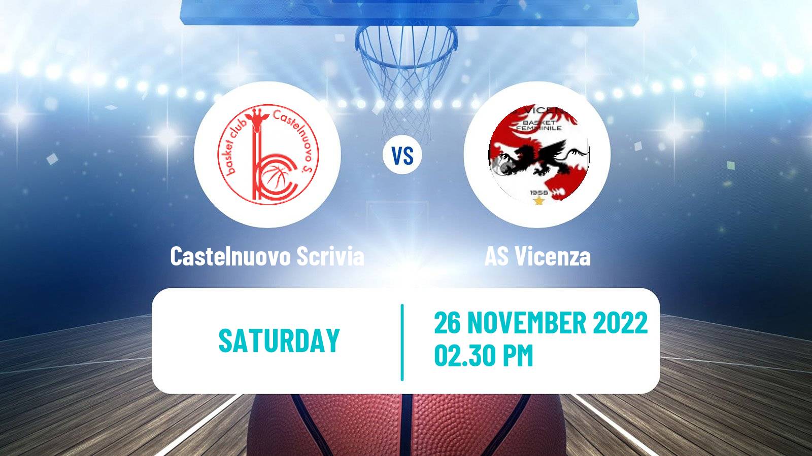 Basketball Italian Serie A2 North Basketball Women Castelnuovo Scrivia - Vicenza