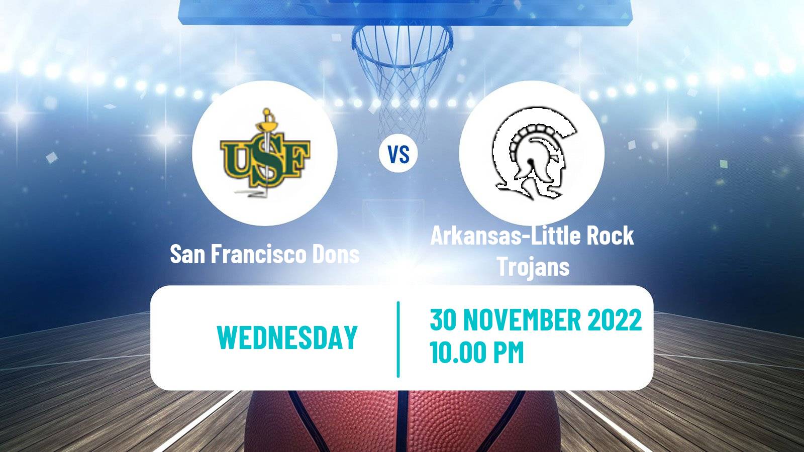 Basketball NCAA College Basketball San Francisco Dons - Arkansas-Little Rock Trojans