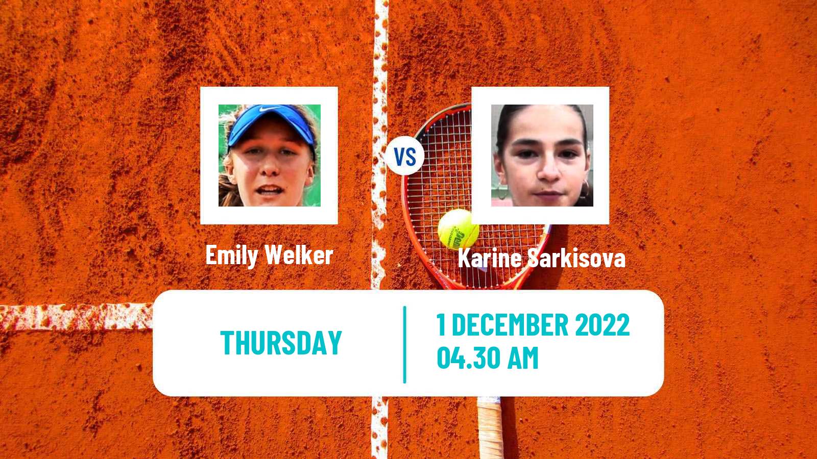 Tennis ITF Tournaments Emily Welker - Karine Sarkisova
