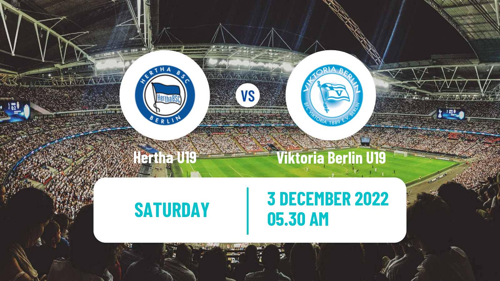 Soccer German Junioren Bundesliga North Hertha U19 - Viktoria Berlin U19