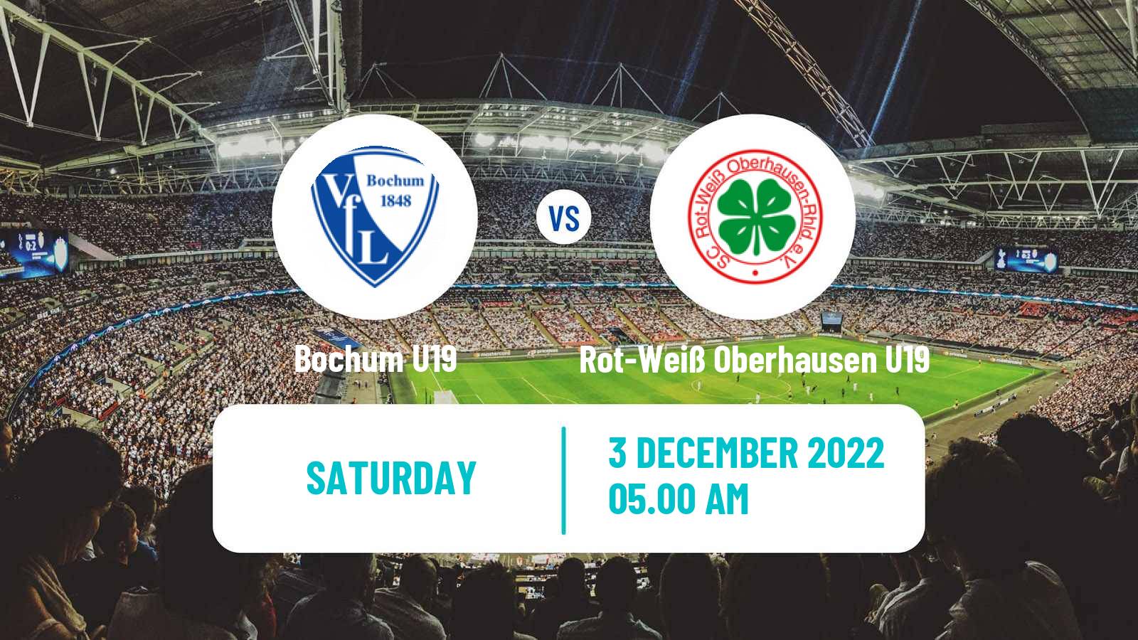 Soccer German Junioren Bundesliga West Bochum U19 - Rot-Weiß Oberhausen U19