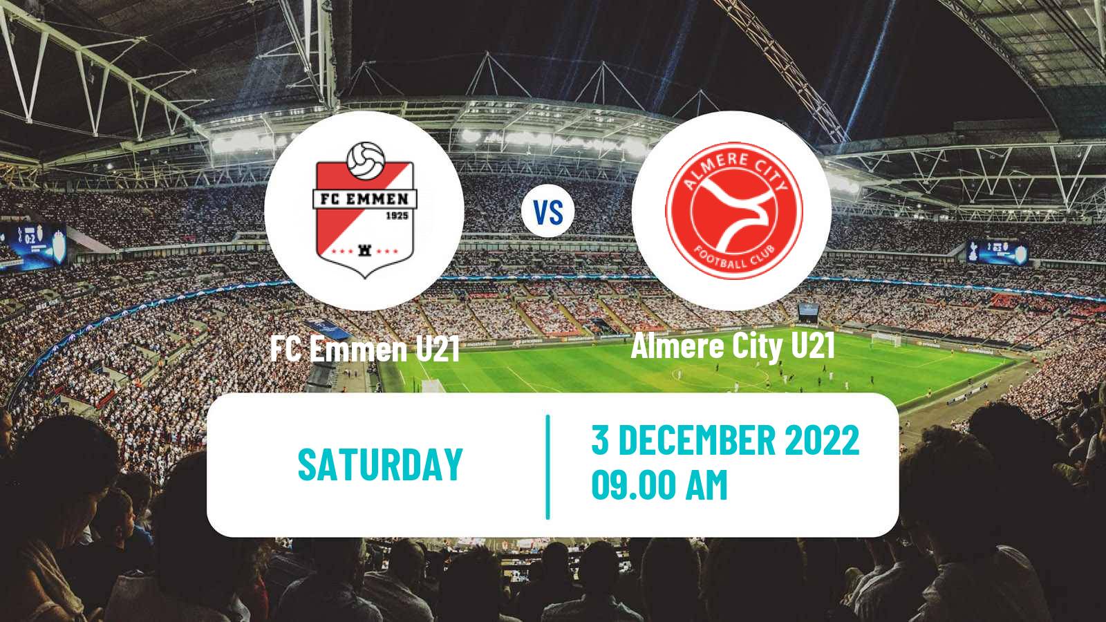 Soccer Dutch Divisie 1 U21 Emmen U21 - Almere City U21