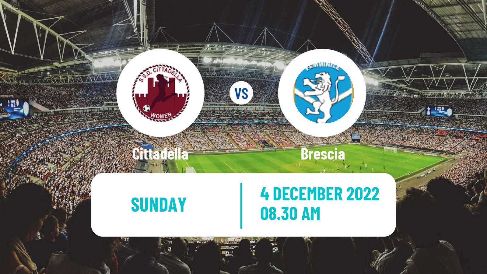 Soccer Italian Serie B Women Cittadella - Brescia