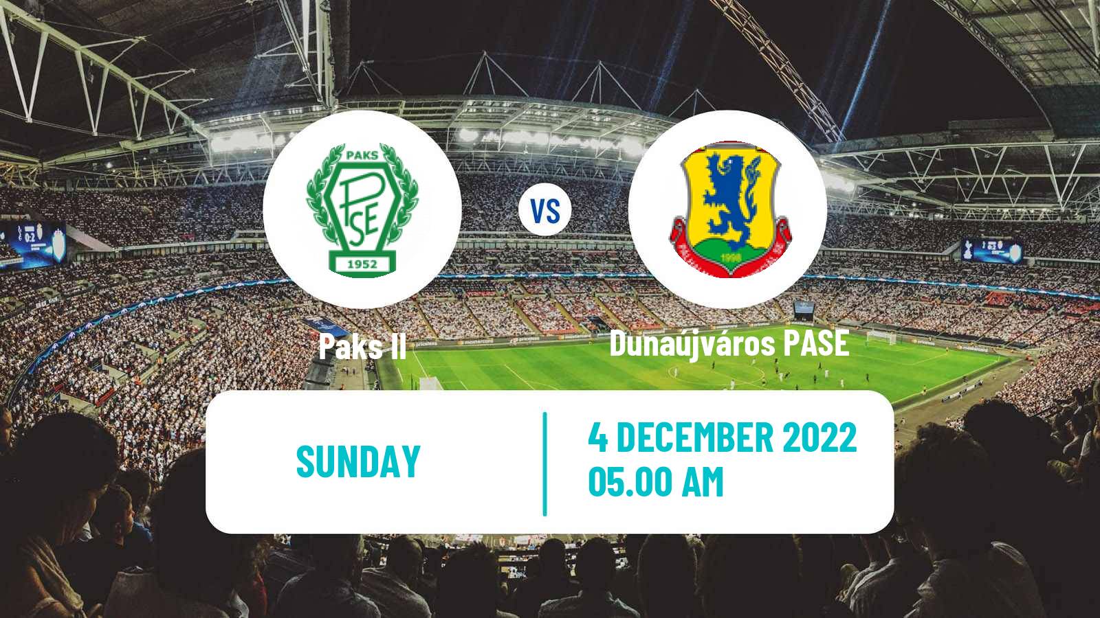 Soccer Hungarian NB III Centre Paks II - Dunaújváros PASE