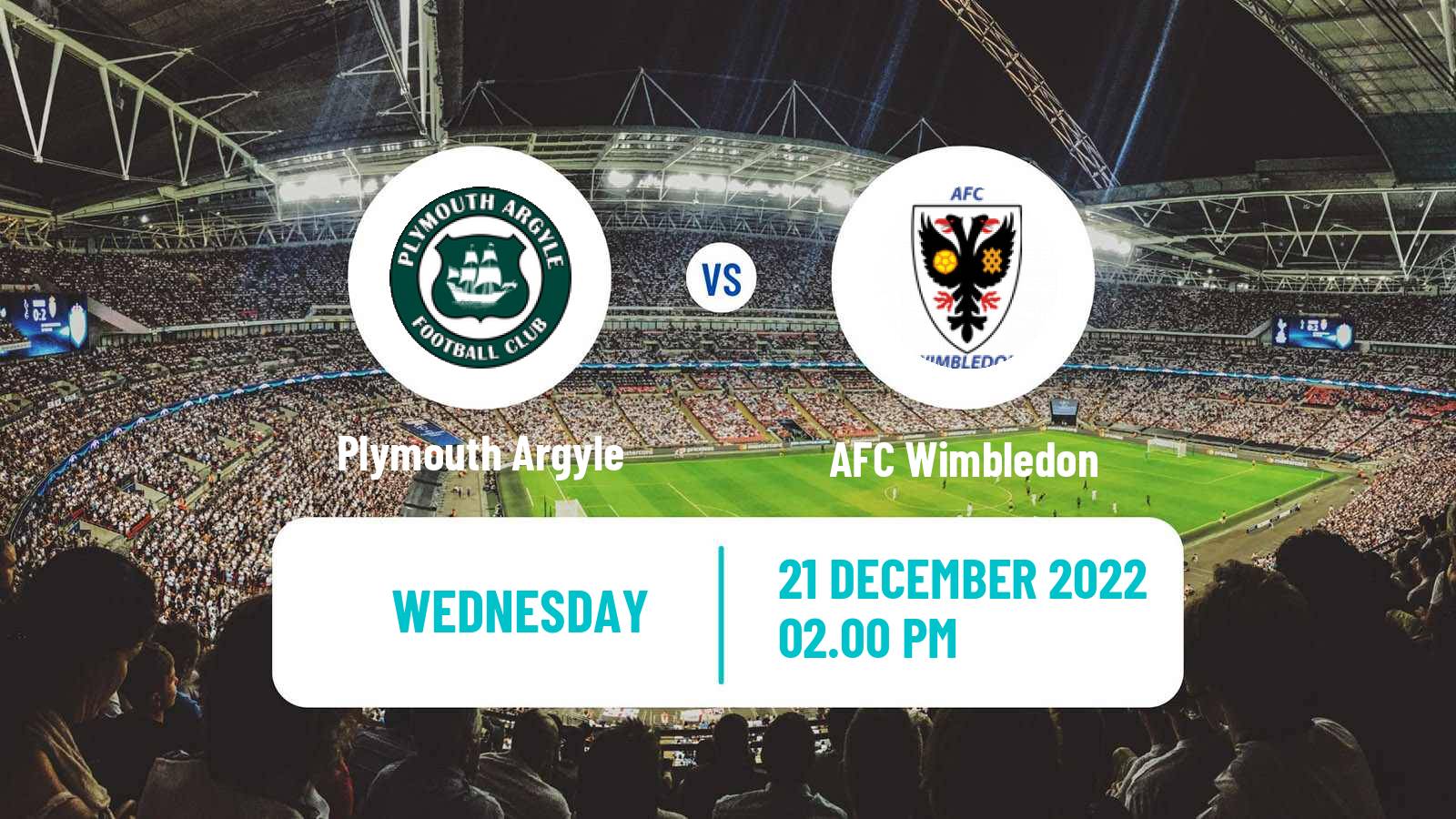 Soccer English EFL Trophy Plymouth Argyle - AFC Wimbledon