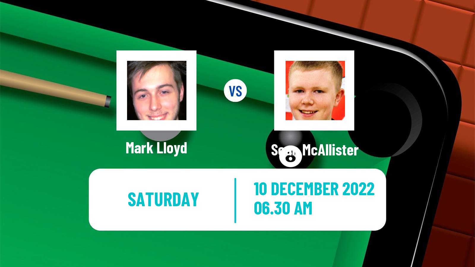 Snooker Snooker Mark Lloyd - Sean McAllister