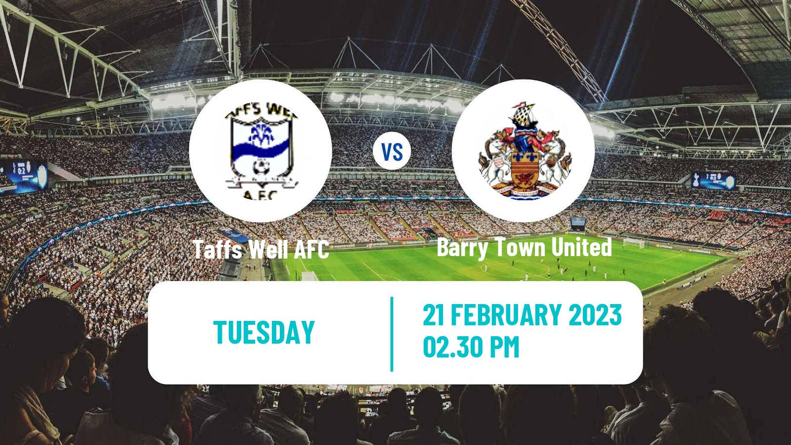 Soccer Welsh Cymru South Taffs Well AFC - Barry Town United