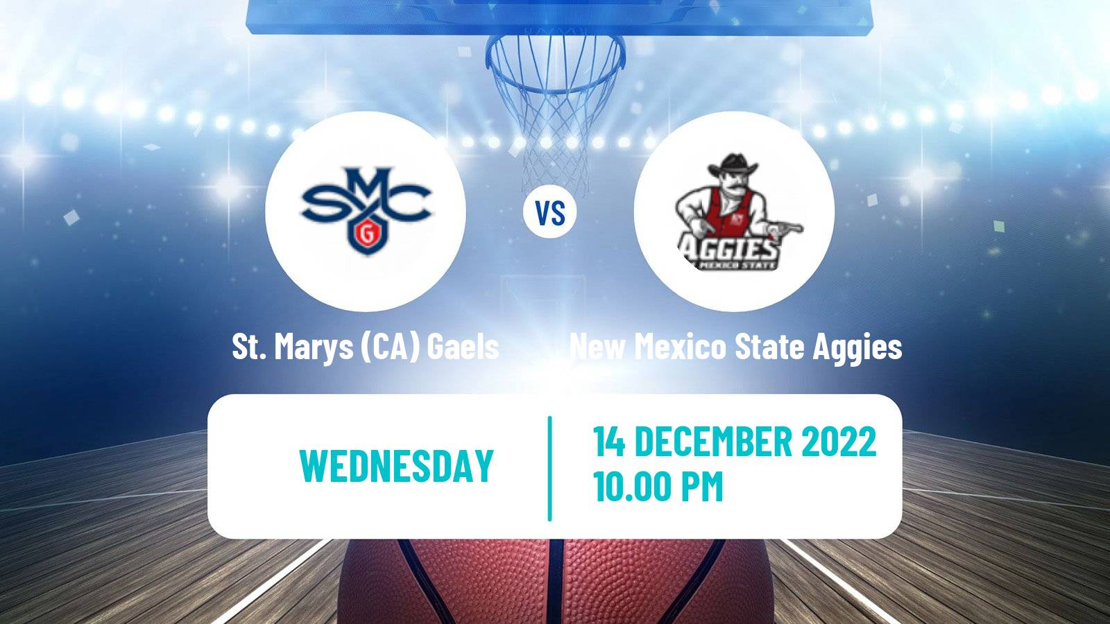 Basketball NCAA College Basketball St. Marys CA Gaels - New Mexico State Aggies