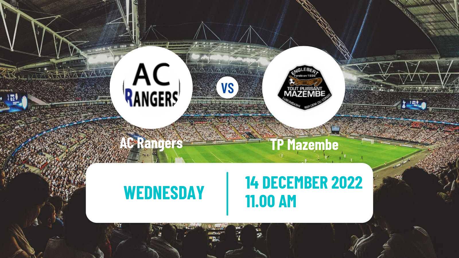 Soccer DR Congo Ligue 1 AC Rangers - TP Mazembe
