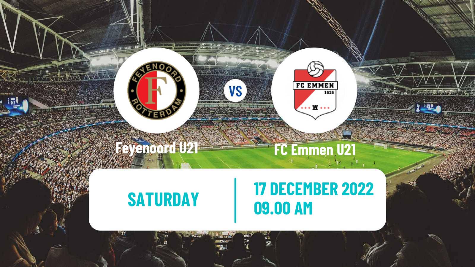 Soccer Dutch Divisie 1 U21 Feyenoord U21 - Emmen U21