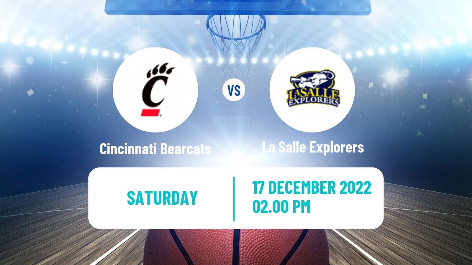 Basketball NCAA College Basketball Cincinnati Bearcats - La Salle Explorers