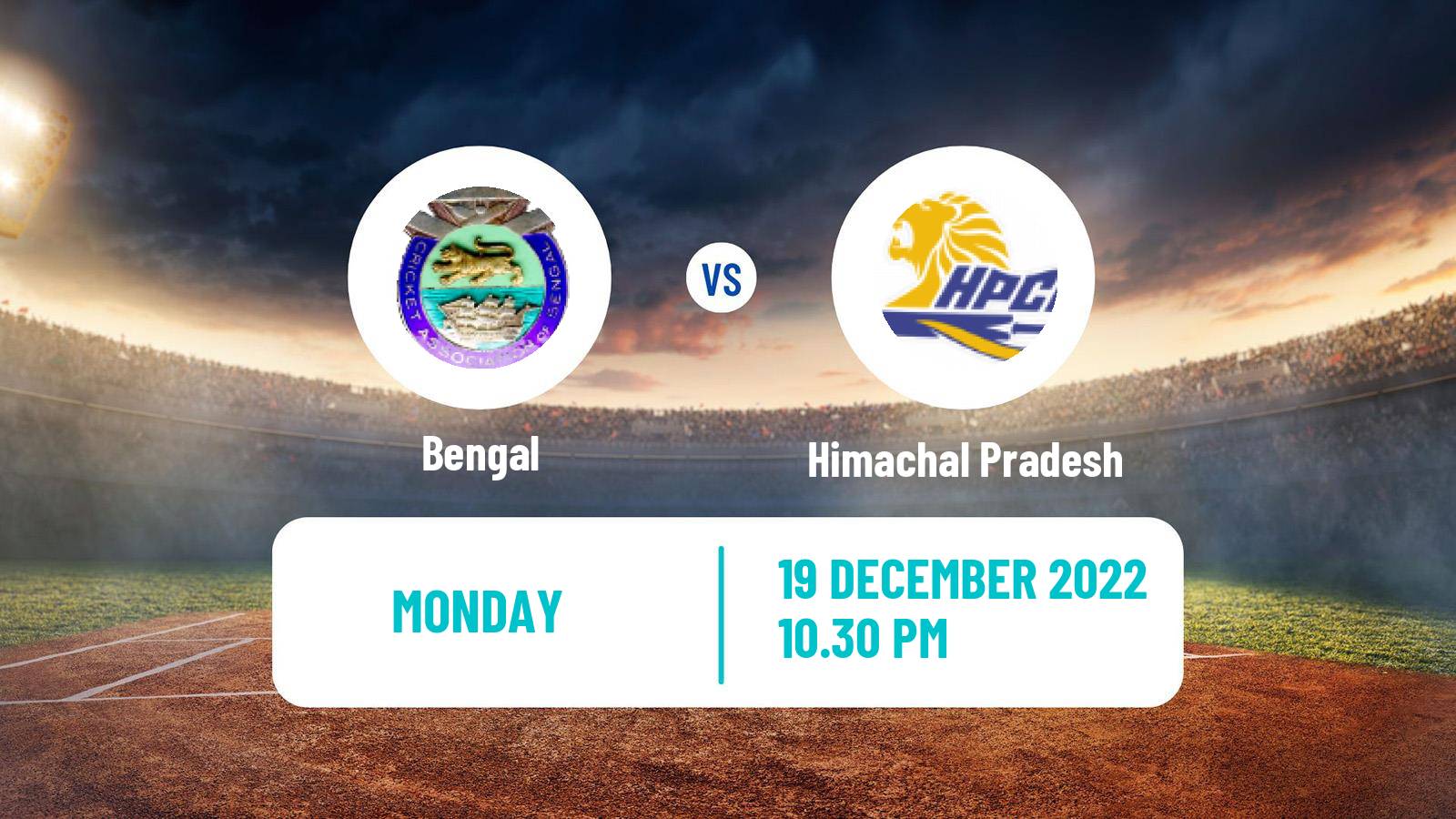 Cricket Ranji Trophy Bengal - Himachal Pradesh