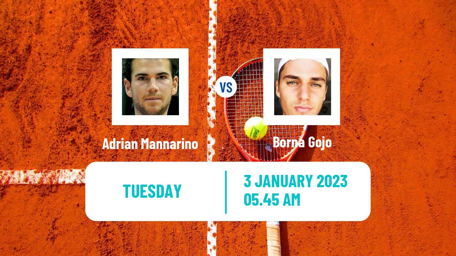 Tennis ATP United Cup Adrian Mannarino - Borna Gojo