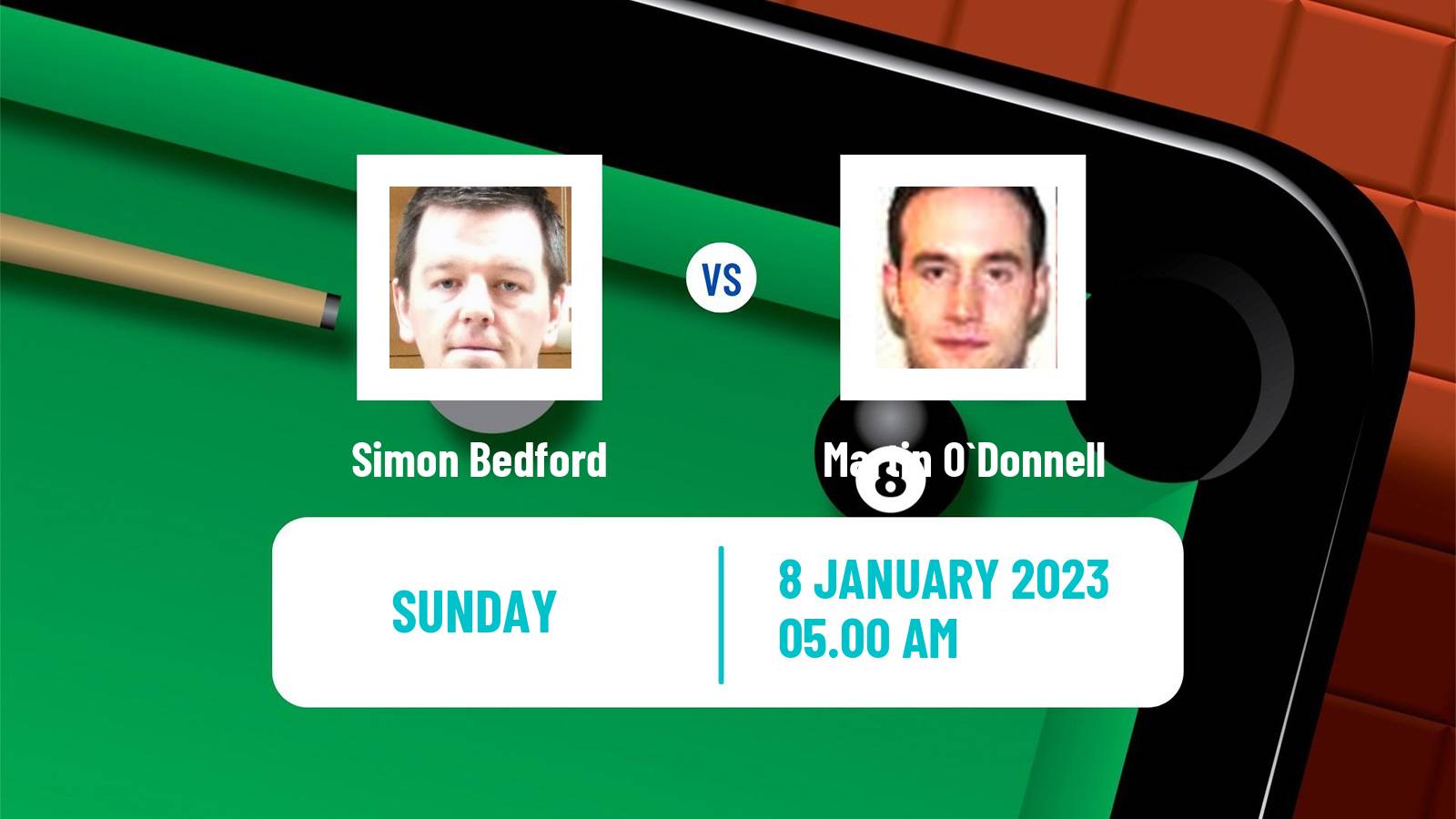 Snooker Snooker Simon Bedford - Martin O`Donnell