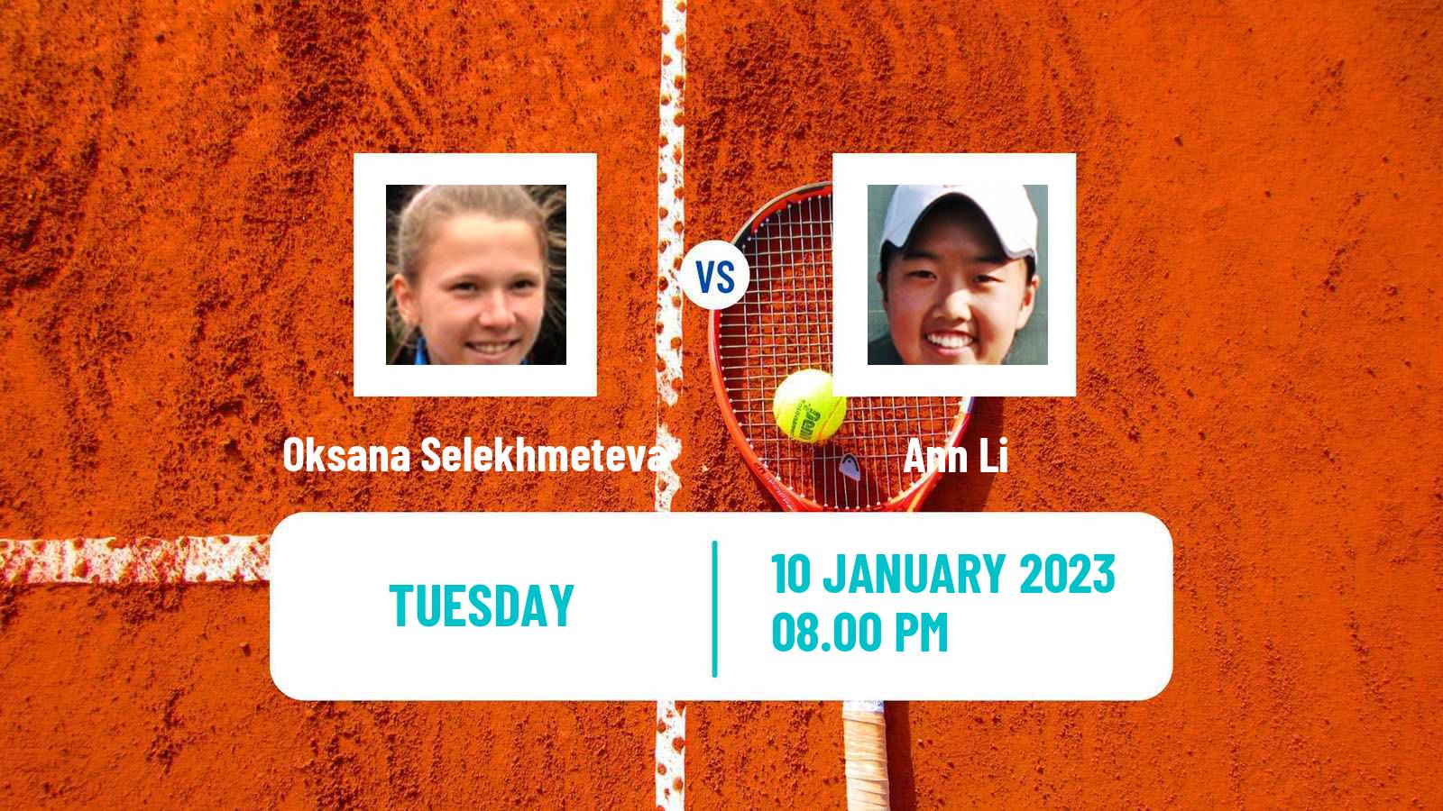 Tennis WTA Australian Open Oksana Selekhmeteva - Ann Li