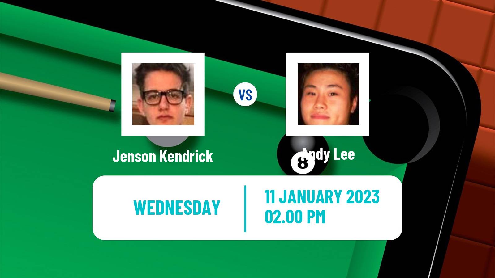 Snooker Snooker Jenson Kendrick - Andy Lee