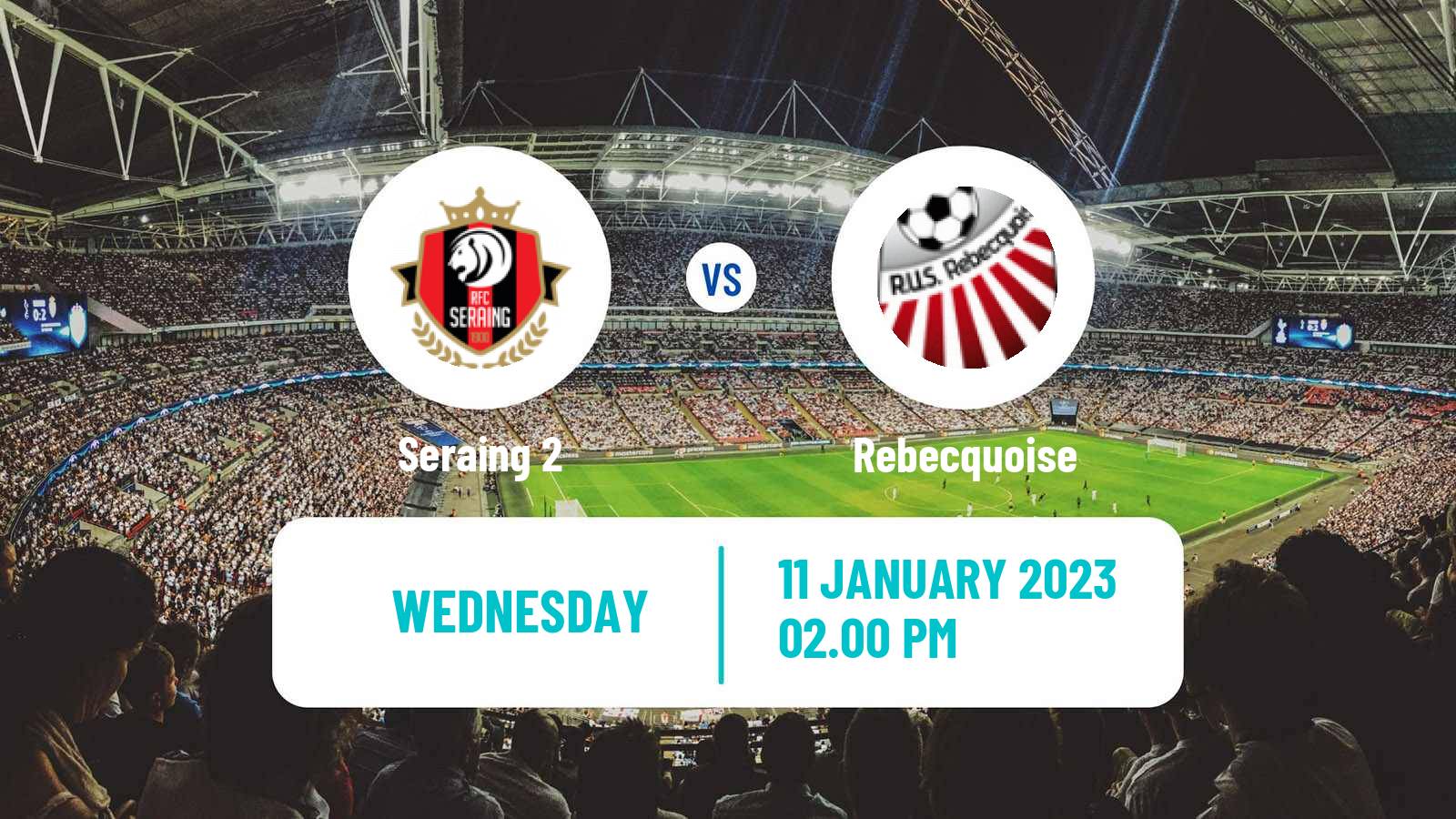 Soccer Belgian Second Amateur Division Group C Seraing 2 - Rebecquoise