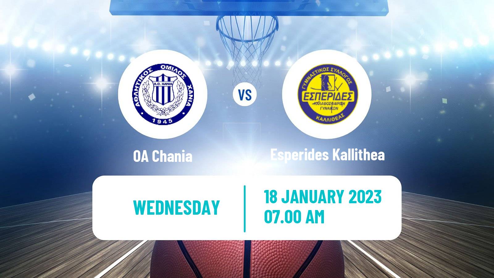 Basketball Greek Basket League A1 Women OA Chania - Esperides Kallithea