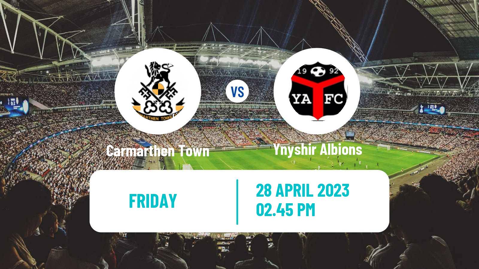 Soccer Welsh Cymru South Carmarthen Town - Ynyshir Albions