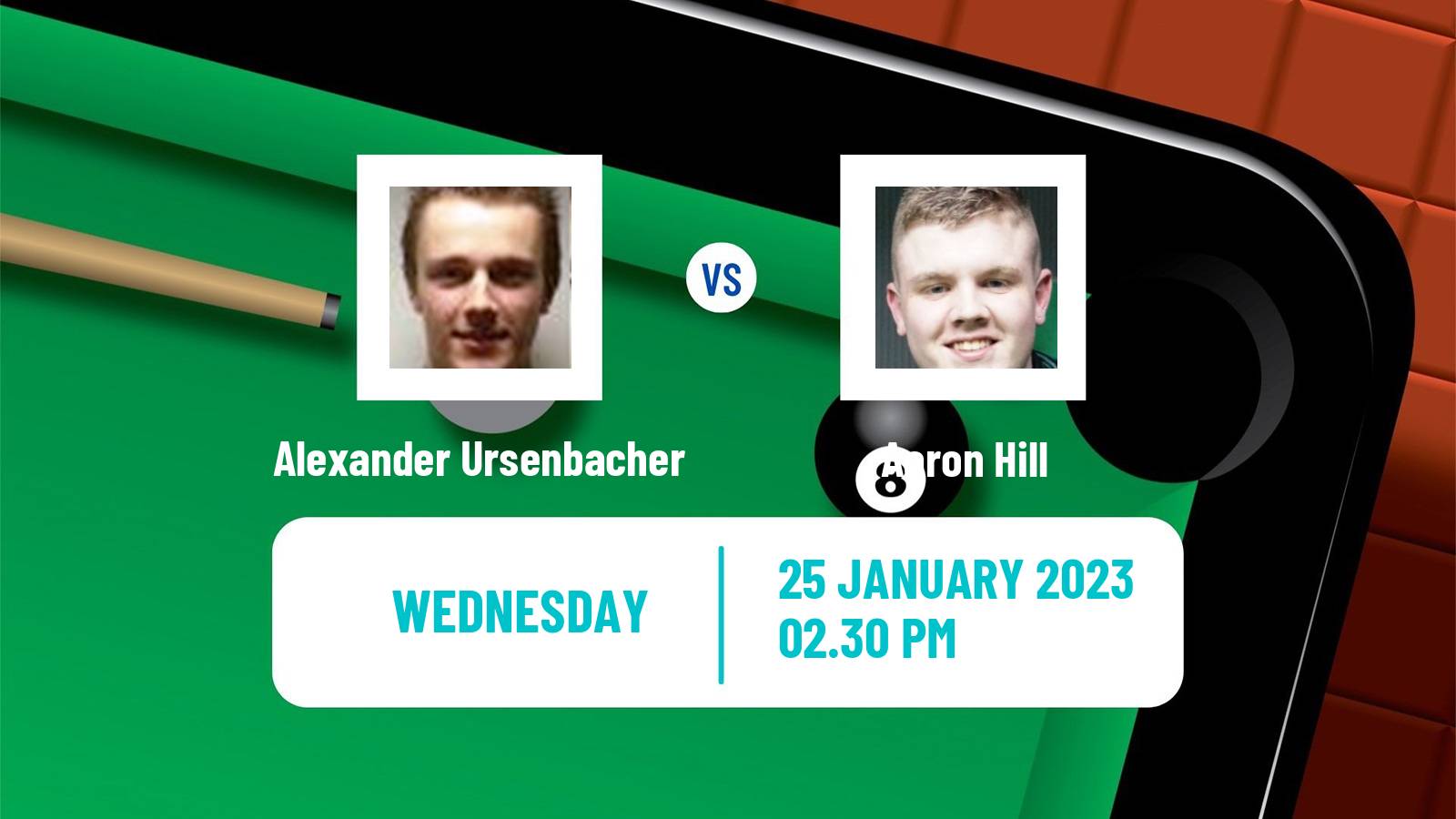 Snooker Snooker Alexander Ursenbacher - Aaron Hill