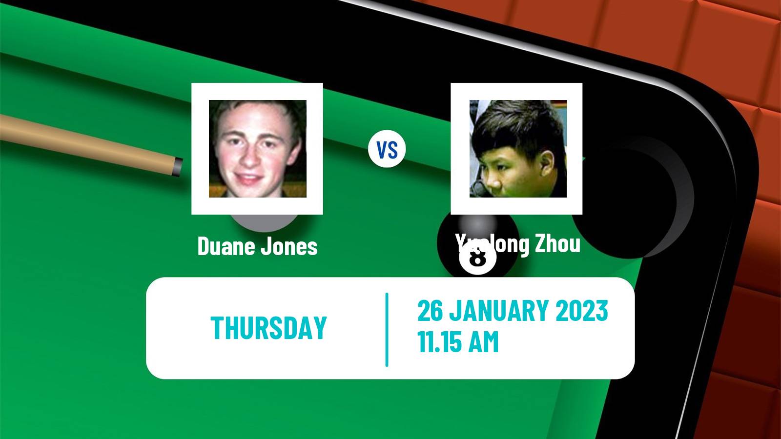 Snooker Snooker Duane Jones - Yuelong Zhou