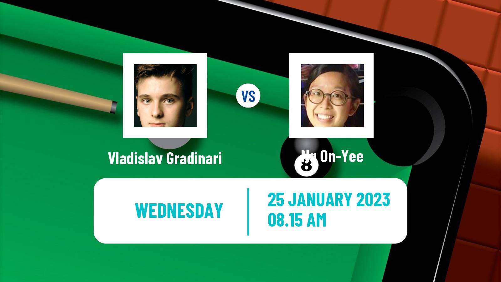 Snooker Snooker Vladislav Gradinari - Ng On-Yee