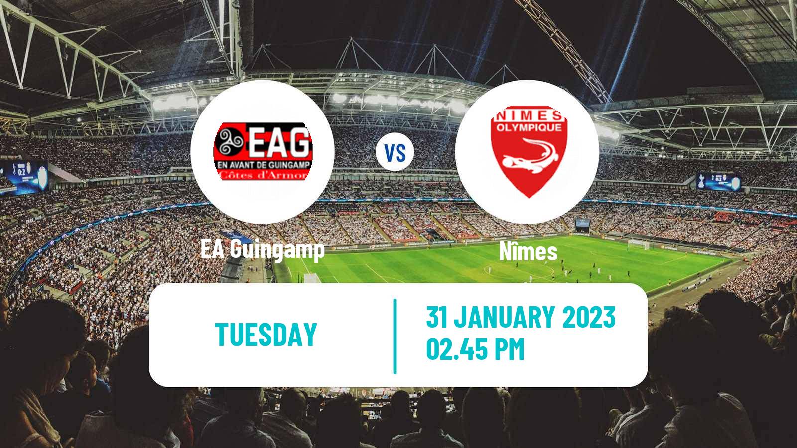 Soccer French Ligue 2 Guingamp - Nîmes