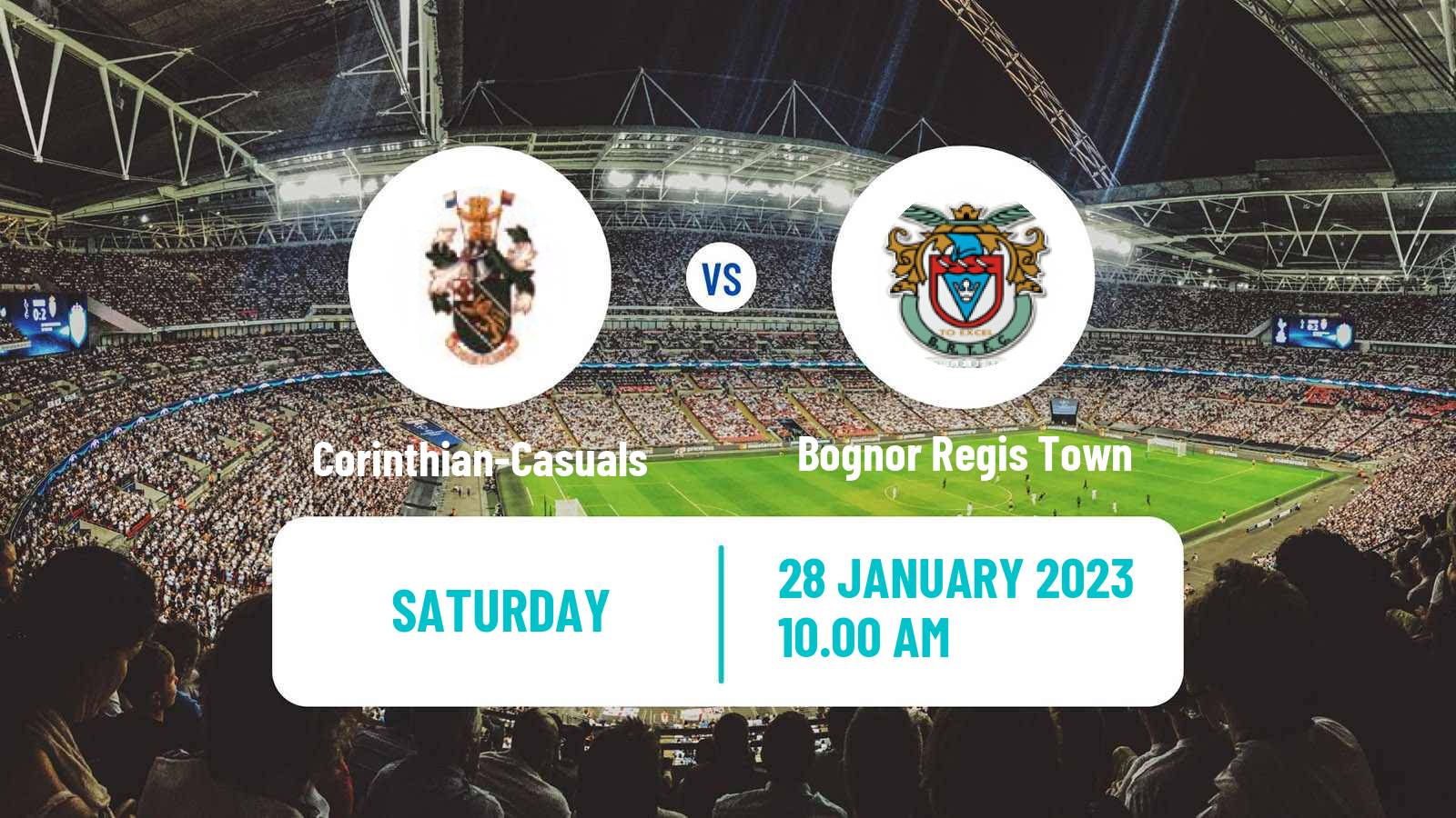Soccer English Isthmian League Premier Division Corinthian-Casuals - Bognor Regis Town