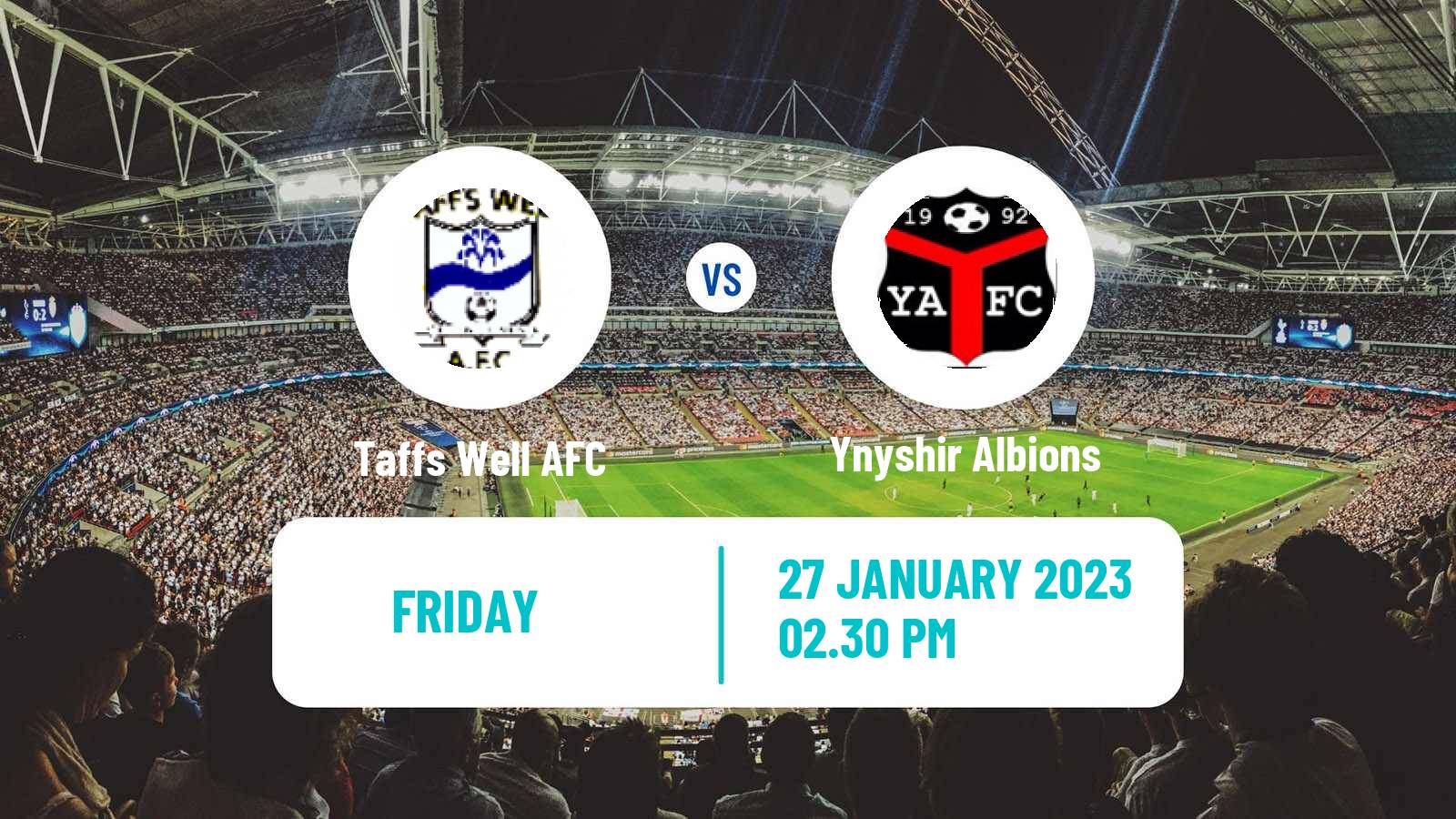 Soccer Welsh Cymru South Taffs Well AFC - Ynyshir Albions