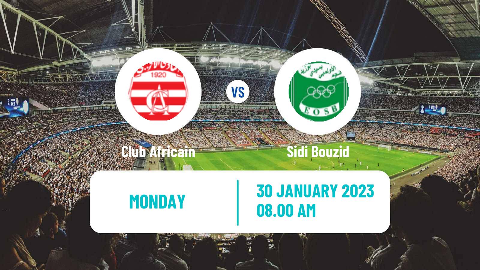 Soccer Tunisian Ligue Professionnelle 1 Club Africain - Sidi Bouzid