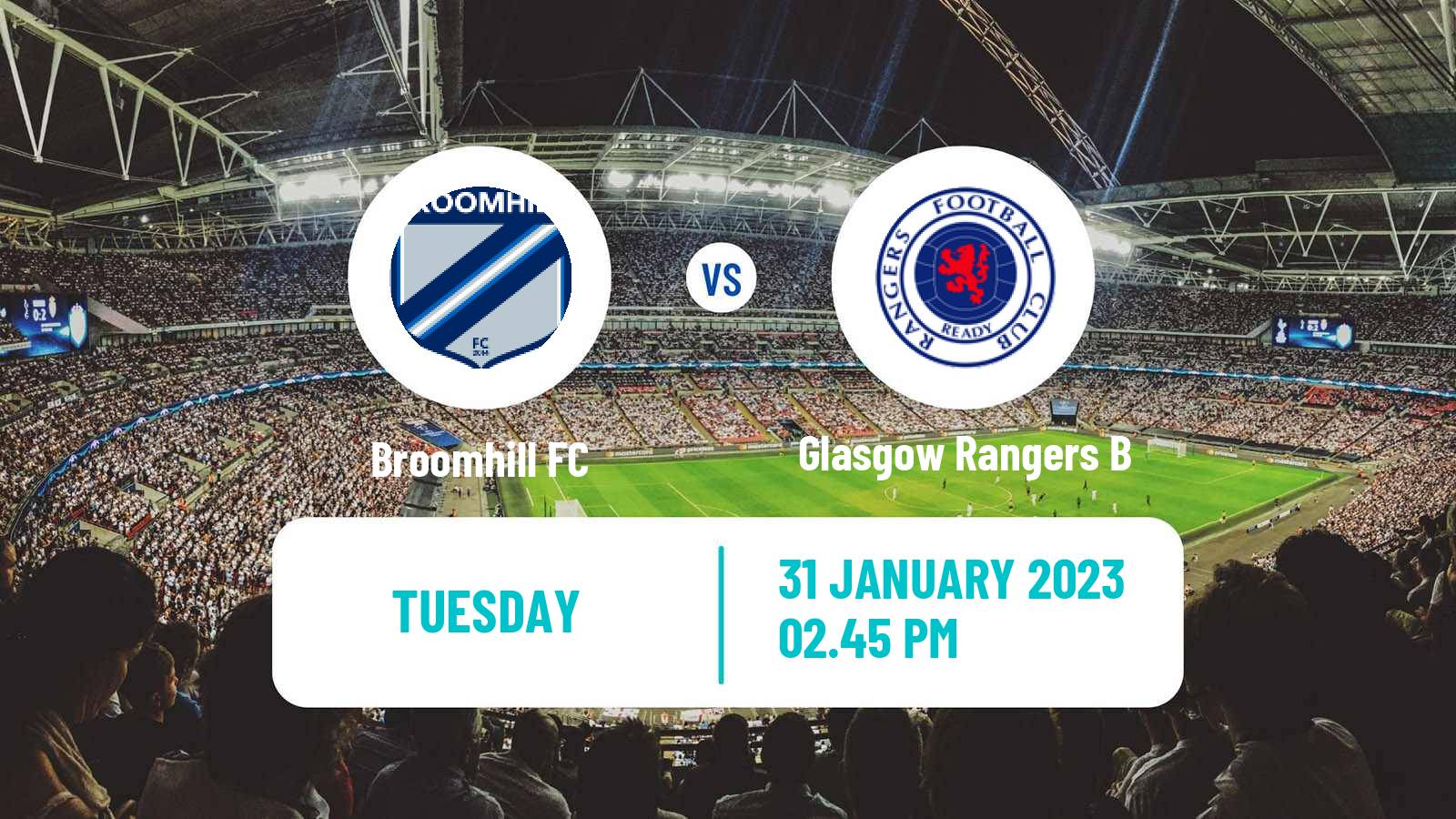 Soccer Scottish Lowland League Broomhill - Glasgow Rangers B