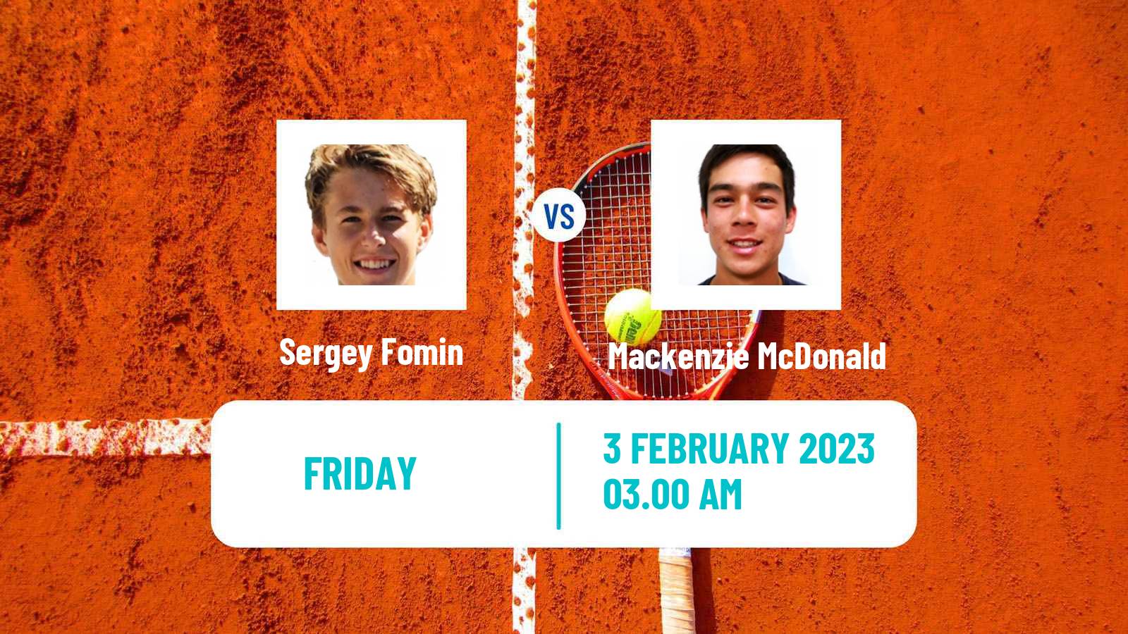 Tennis Davis Cup World Group Sergey Fomin - Mackenzie McDonald