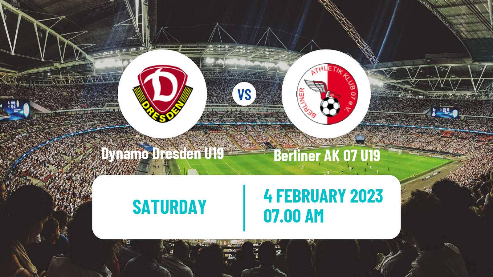 Soccer German Junioren Bundesliga North Dynamo Dresden U19 - Berliner AK 07 U19