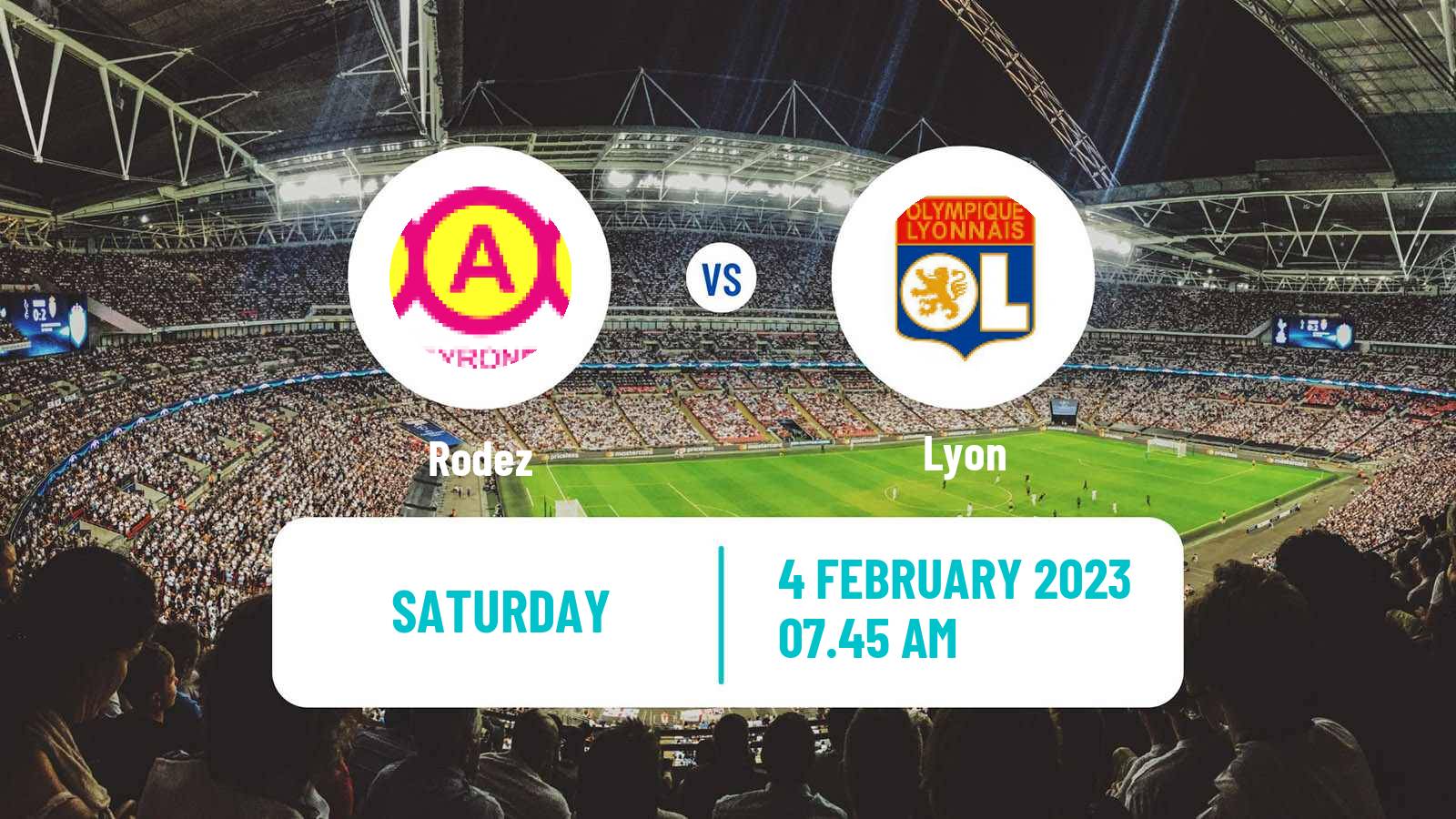Soccer French Division 1 Women Rodez - Lyon
