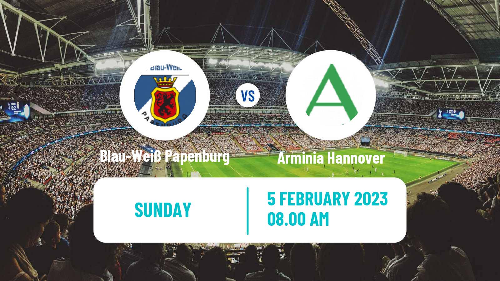 Soccer German Oberliga Niedersachsen Blau-Weiß Papenburg - Arminia Hannover