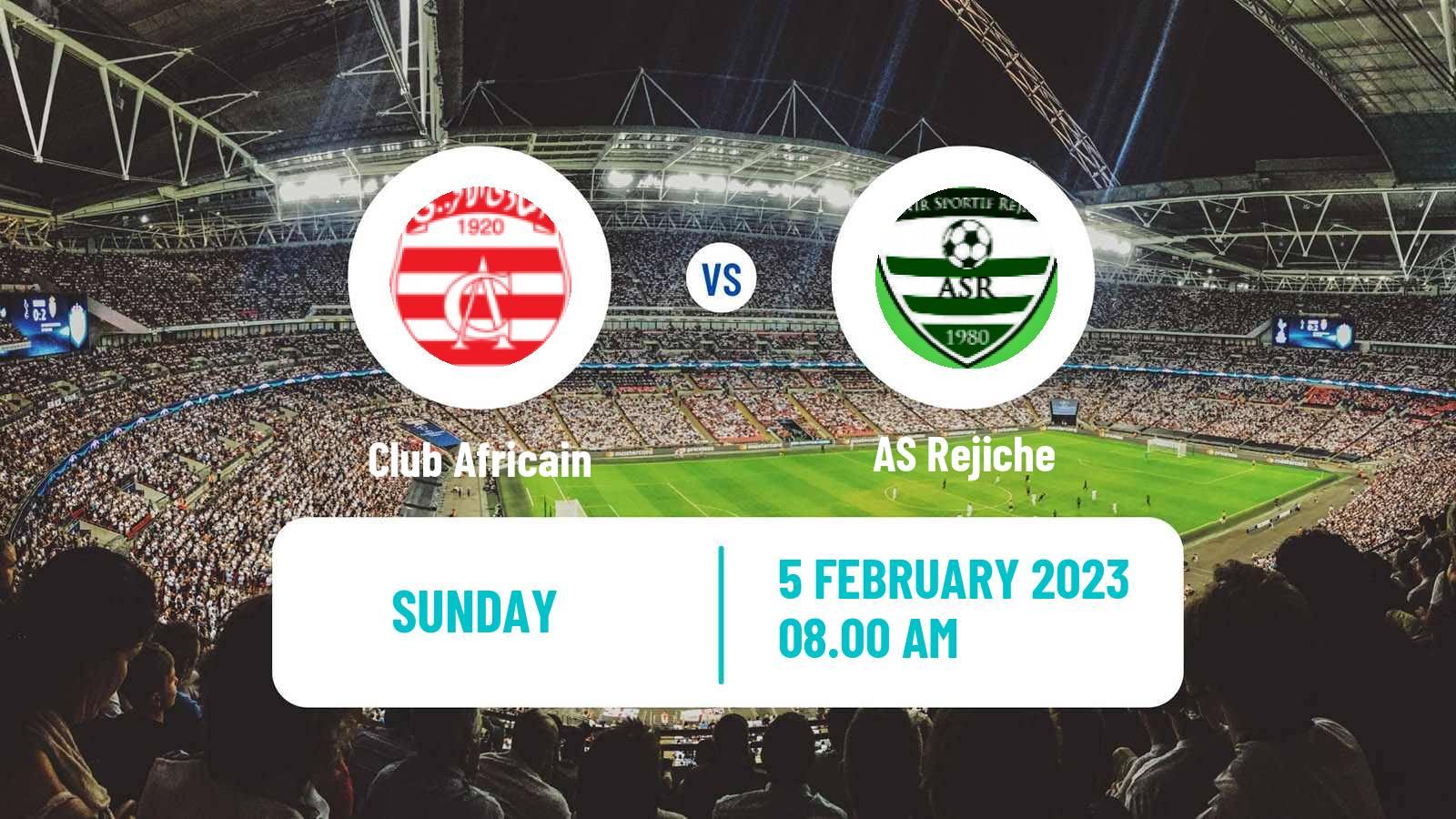 Soccer Tunisian Ligue Professionnelle 1 Club Africain - Rejiche