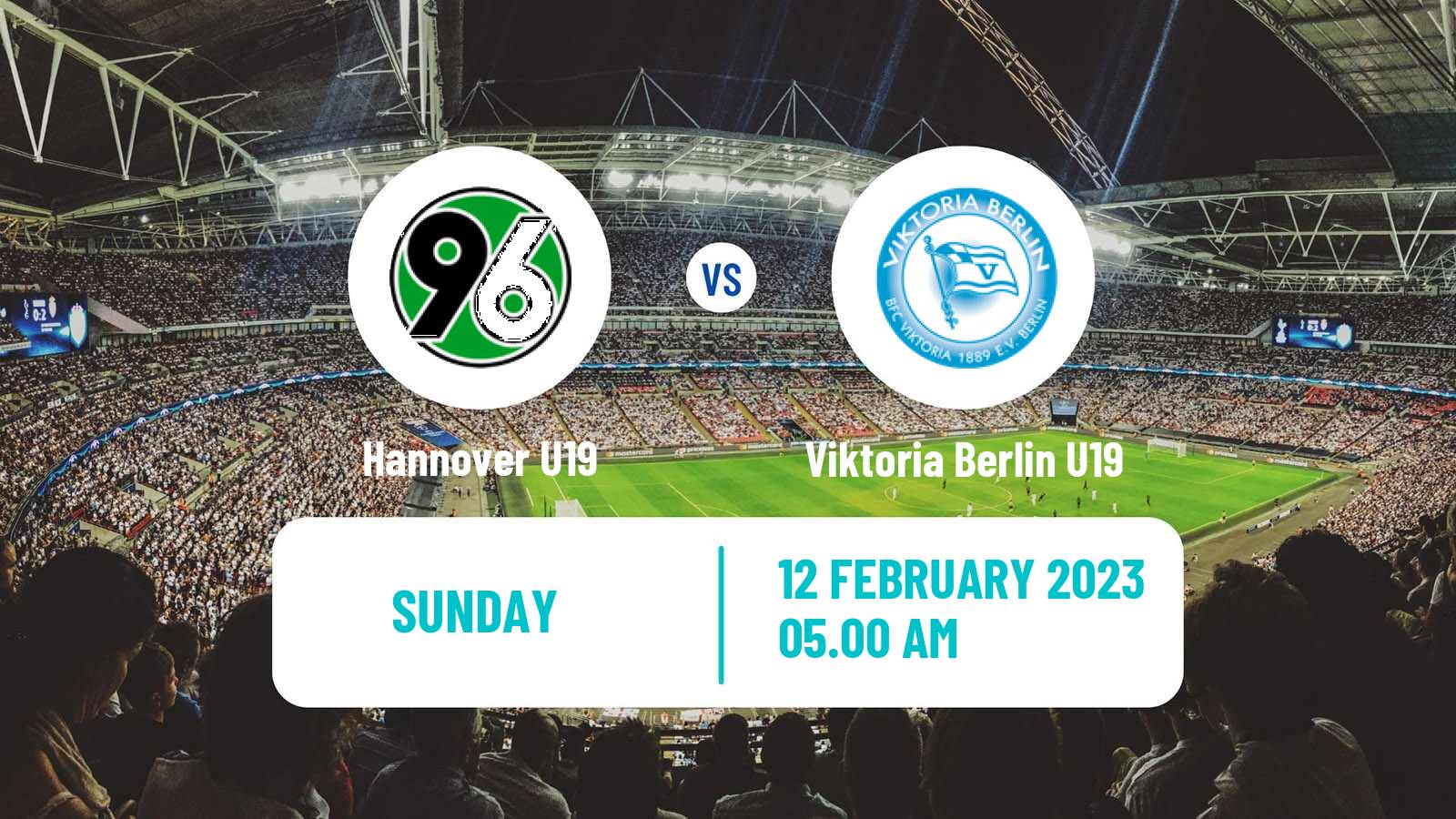 Soccer German Junioren Bundesliga North Hannover U19 - Viktoria Berlin U19