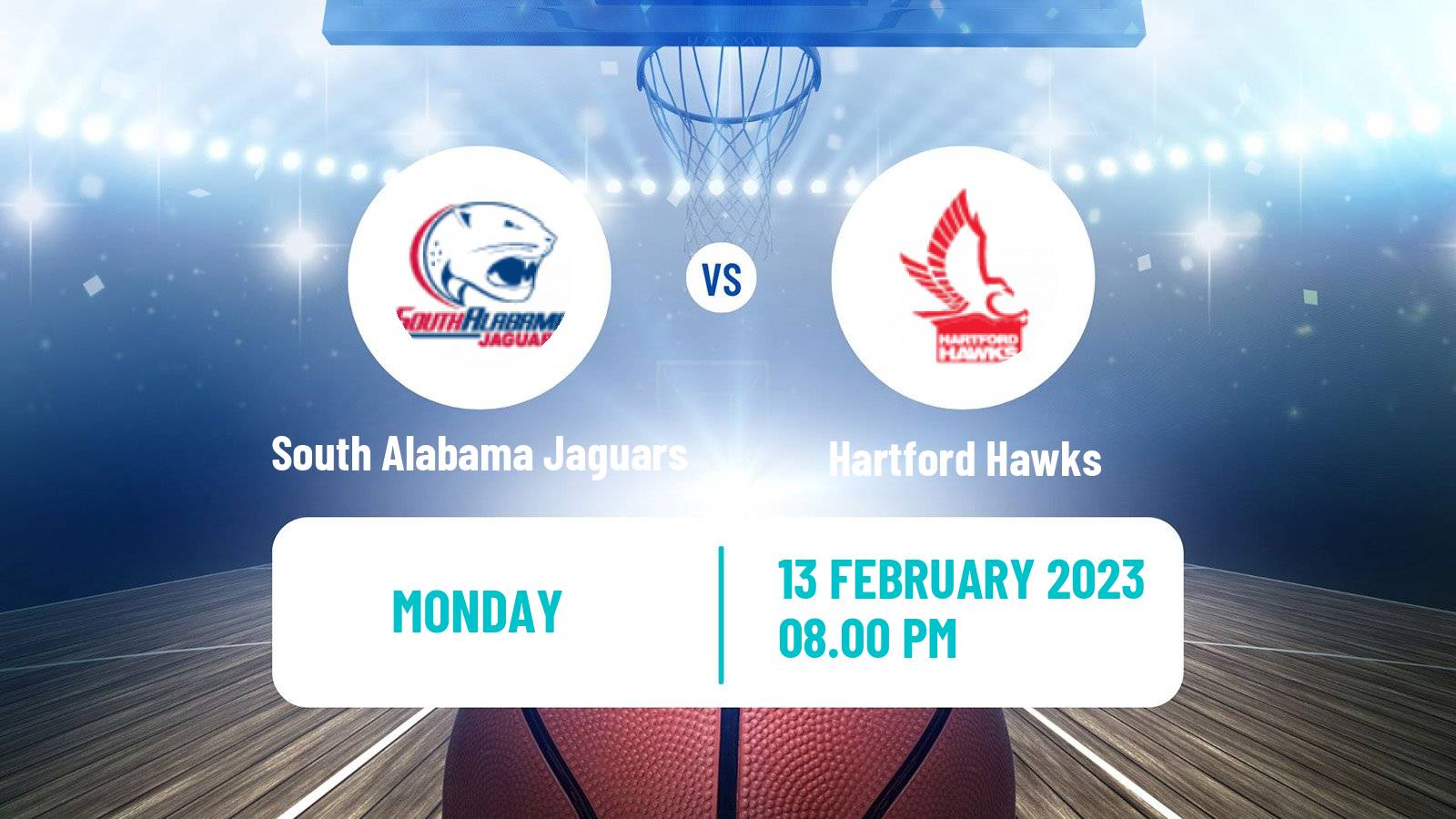 Basketball NCAA College Basketball South Alabama Jaguars - Hartford Hawks