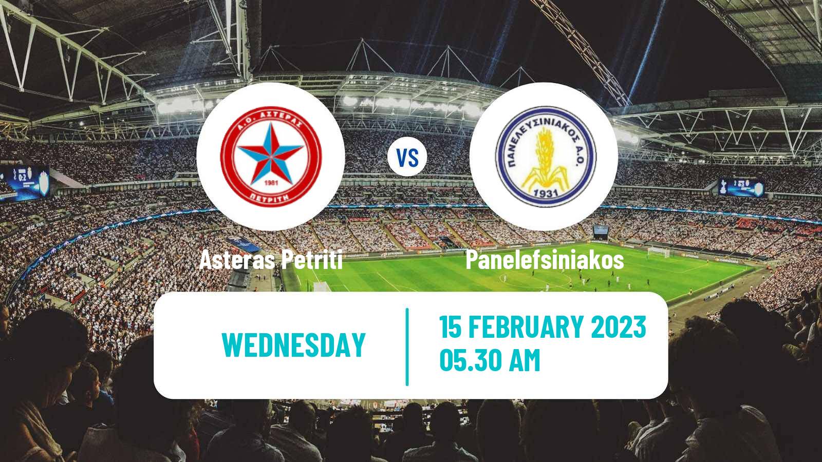 Soccer Greek Gamma Ethniki - Group 3 Asteras Petriti - Panelefsiniakos