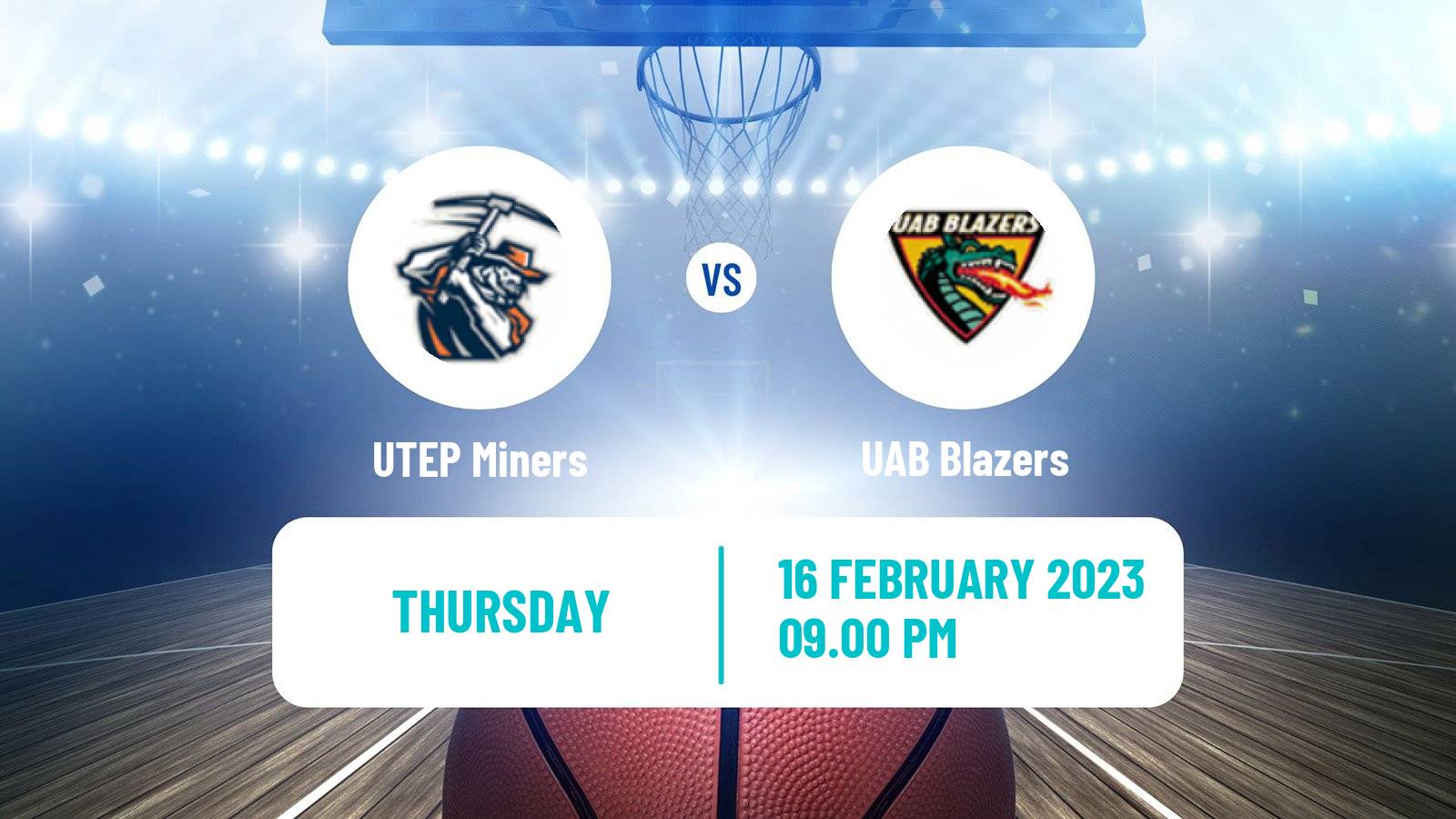 Basketball NCAA College Basketball UTEP Miners - UAB Blazers