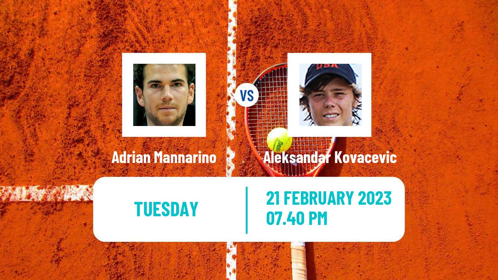 Tennis ATP Challenger Adrian Mannarino - Aleksandar Kovacevic